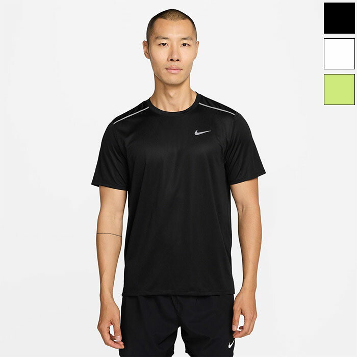 NIKE - ナイキ メンズ マイラー DF UV MILER S/S トップ ジョギング マラソン ランニングウェア トップス 半袖Tシャツ ホワイト 白 ブラック 黒 イエロー 黄色 送料無料 NIKE IF2083
