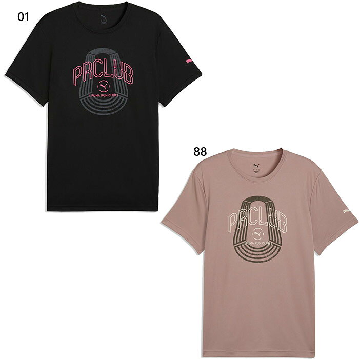 プーマ メンズ M Run Club Graphic Tシャツ フィットネス トレーニングウェア トップス 半袖Tシャツ ブラック 黒 カーキ 送料無料 PUMA 529114
