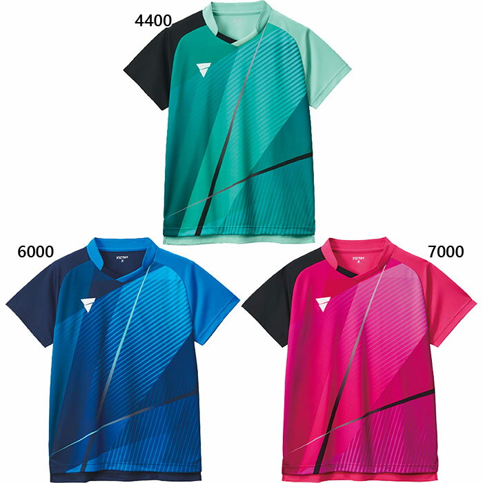 Men'S Wear - ビクタス メンズ レディース ゲームシャツ 卓球ウェア トップス 半袖 JTTA公認 ネイビー ピンク グリーン 緑 送料無料 VICTAS 512603