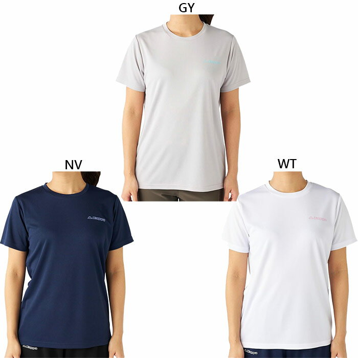 Tops - カッパ レディース 半袖Tシャツ フィットネス トレーニングウェア トップス ホワイト 白 グレー ネイビー 灰色 送料無料 Kappa 215624