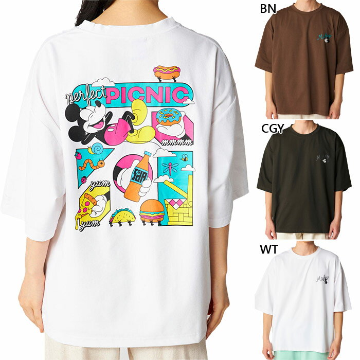 Rakuten - オーシャンパシフィック メンズ レディース ミッキー 水陸両用ビッグTシャツ 半袖Tシャツ トップス カジュアルウェア プール 海水浴 ホワイト 白 グレー ブラウン 茶色 灰色 送料無料 Ocean Pacific OP 516496