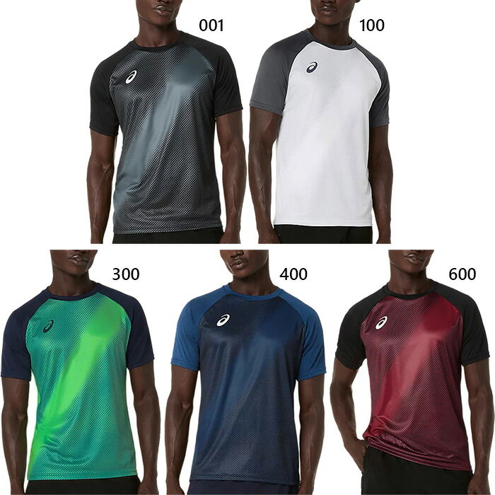 Short Sleeves - アシックス メンズ プラクティスグラフィック半袖シャツ サッカーウェア フットサルウェア トップス ホワイト 白 ブラック 黒 ネイビー レッド 赤 グリーン 緑 送料無料 asics 2101A348