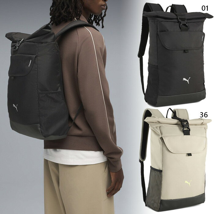 PUMA - 26L プーマ メンズ レディース プーマテック ロール トップ バックパック リュックサック デイパック バックパック バッグ 鞄 ブラック 黒 送料無料 PUMA 091740