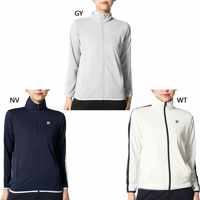 FILA Golf - フィラ ゴルフ レディース UVブルゾン ゴルフウェア トップス 長袖 ホワイト 白 グレー ネイビー 灰色 送料無料 FILA GOLF 756206