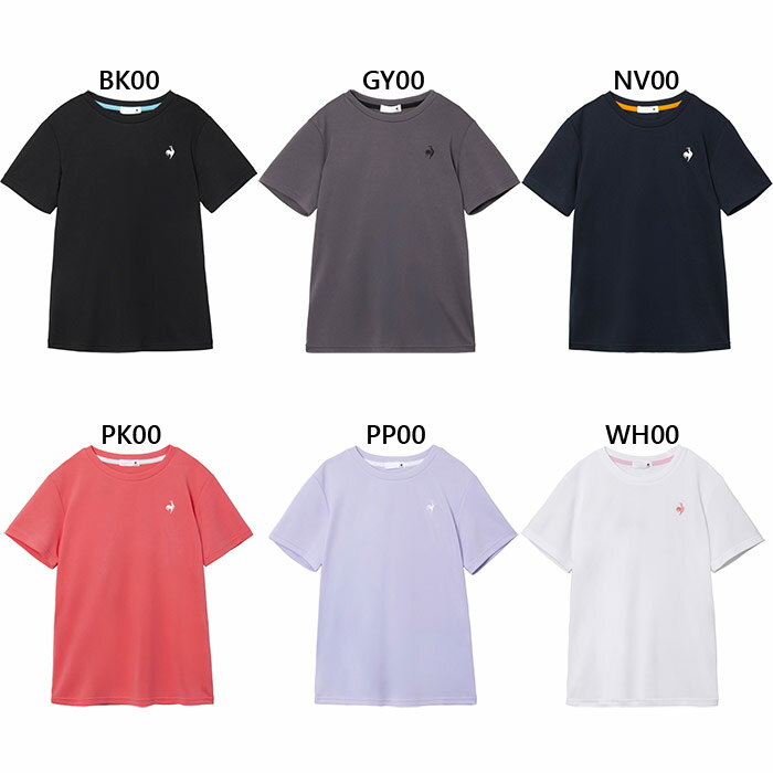 Rakuten - ルコックスポルティフ レディース リサイクルポリエステル半袖Tシャツ フィットネス トレーニングウェア トップス ホワイト 白 ブラック 黒 グレー ネイビー ピンク パープル 灰色 紫 送料無料 le coq sportif LT6SHTZ1L