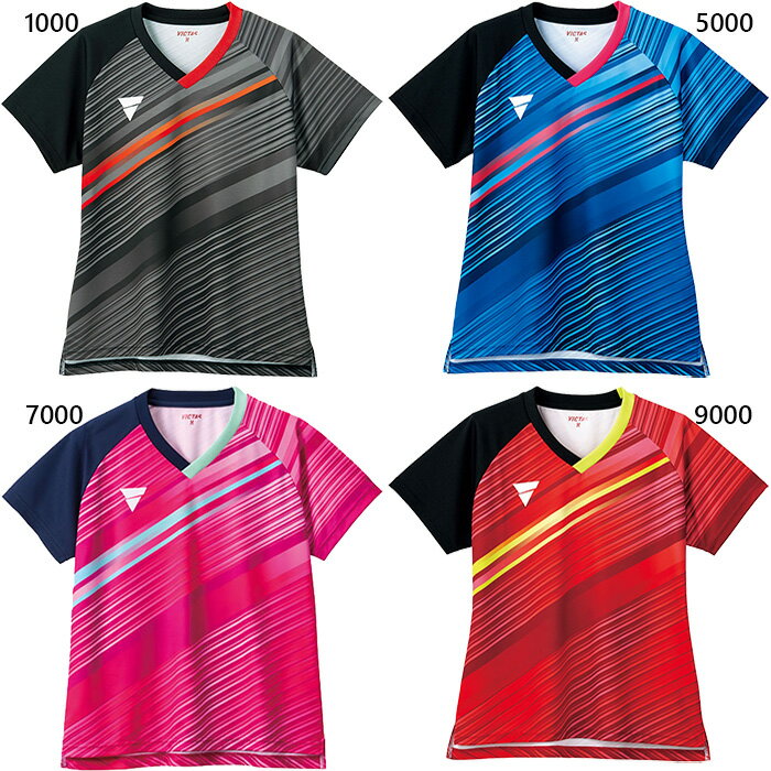 Ladies Wear - ビクタス レディース ゲームシャツ V-LGS224 卓球ウェア トップス ブラック 黒 ブルー レッド 青 赤 ピンク 送料無料 VICTAS 512103
