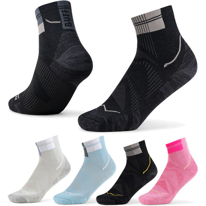 バフ メンズ レディース ソックス クールネット クォーター SOCKS COOLNET QUARTER 靴下 ランニング ジョギング ブラック 送料無料 Buff