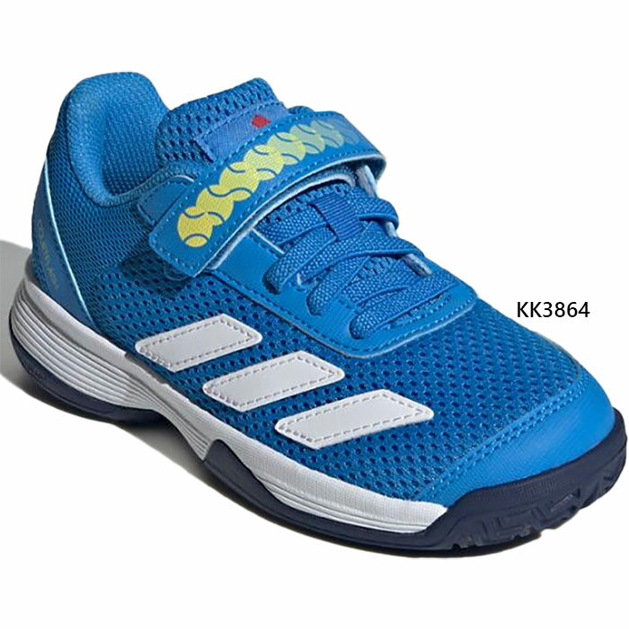 アディダス ジュニア キッズ コートフラッシュ Courtflash K CF C テニスシューズ ブルー 青 送料無料 adidas KK3864