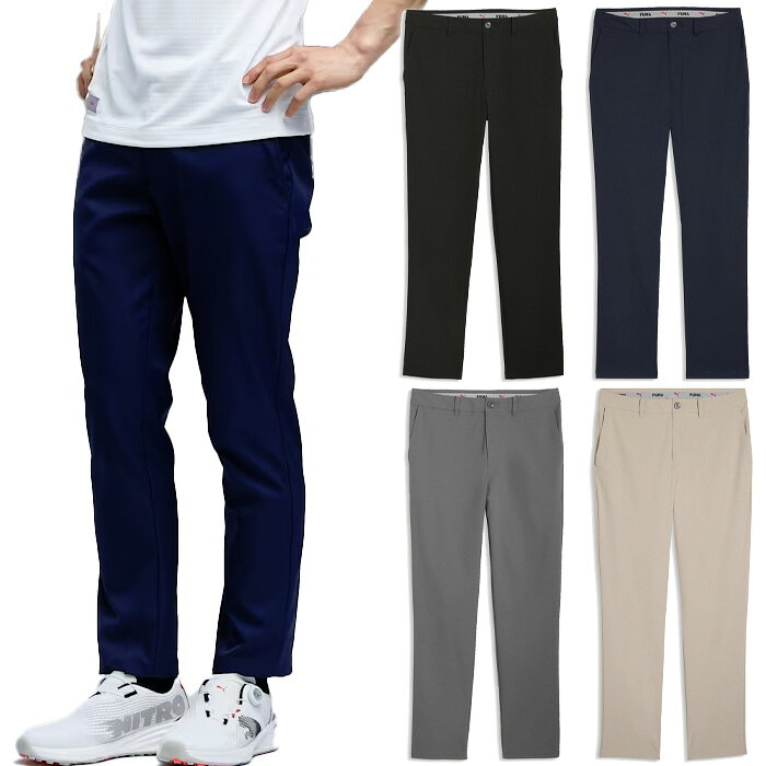 M L XL 02(ディープネイビー) 03(Sグレー) 05(バーチ) ゴルフパンツ おしゃれ オシャレ かっこいい 男性用 MEN PUMA 最安値に挑戦！Puma Golf　プーマゴルフってどんなブランド？？プーマはドイツ、バイエルン州ミッテルフランケン・ヘルツォーゲンアウラハを本拠地とするスポーツ用品の製造・販売を行う多国籍企業。 1948年、ルドルフ・ダスラー（アディダスの創業者アドルフ・ダスラーの兄）によって設立される。 スポーツからファッションまで幅広い分野を手掛けています。スポーツ・パフォーマンスとライフスタイル・ブランドとしては、サッカー、陸上競技、モータースポーツ、ゴルフ、そしてセイリングを網羅しています。ブラック・レーベル・ブランドとしては、Alexander McQueen、Yasuhiro Mihara、そしてSergio Rossiなどの著名デザイナーとのコラボレーション作品を生み出しています。 こちらの商品の素材、サイズ、機能などこのゴルフパンツは、ゴルフ場から街中まで快適に移動できるようデザインされています。スイング時の動きやすさを追求した構造と高い伸縮性で、現代のゴルファーのニーズに応えます。テーラードフィットが洗練されたスタイルを演出しスマートな印象を与え、チノポケットを備え、日常使いにも便利です。ゴルフ場でも普段使いでも、快適さを追求したワンランク上の一着となっています。■詳細：フィット:テーラーフィットメイン素材:ツイルクロージャー：ボタン丈：膝下丈ライズ：ミディアムライズポケット：チノポケット■素材：ポケット裏地 - 上部: 100% ポリエステル本体: 100% ポリエステル■実寸サイズ(cm)：サイズすそ周りもも渡りウエストヒップ股下脇丈S345682946890M345882.6966993L3660861027195XL3862901047498.5XXL38649210675100プーマゴルフ メンズ ウェア サイズ表 (アジアサイズ) サイズ XXS XS S M L XL XXL 胸囲 81-84 85-88 89-92 93-96 97-101 102-107 108-113 ウエスト 66-69 70-73 74-77 78-81 82-86 87-92 93-98 ヒップ 81-84 85-88 89-92 93-96 97-100 101-104 105-108 ※当店では、システムで在庫調整を行っております。在庫更新のタイミングにより、在庫切れの為、稀にご用意できない場合がございます。ついで買いにオススメ！おすすめ送料無料アイテム