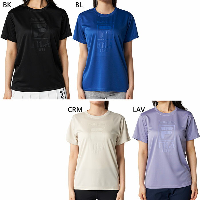Rakuten - フィラ ゴルフ レディース 半袖シャツ ゴルフウェア トップス 半袖Tシャツ ブラック 黒 ブルー 青 送料無料 FILA GOLF 756433