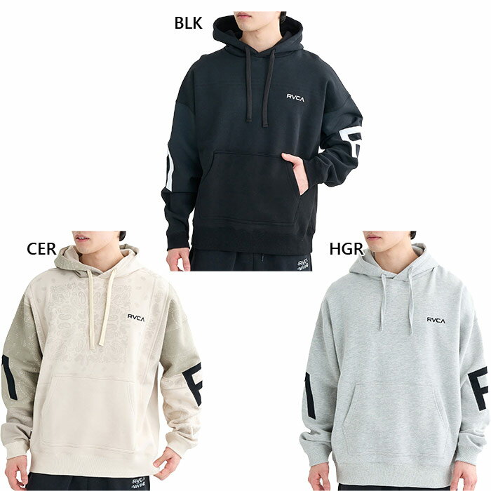 ルーカ メンズ バック サイド アーチBACK SIDE ARCH RVCA HD パーカー パーカー トップス カジュアルウェア 長袖 プルオーバー ブラック 黒 グレー 灰色 送料無料 RVCA VA BF042015