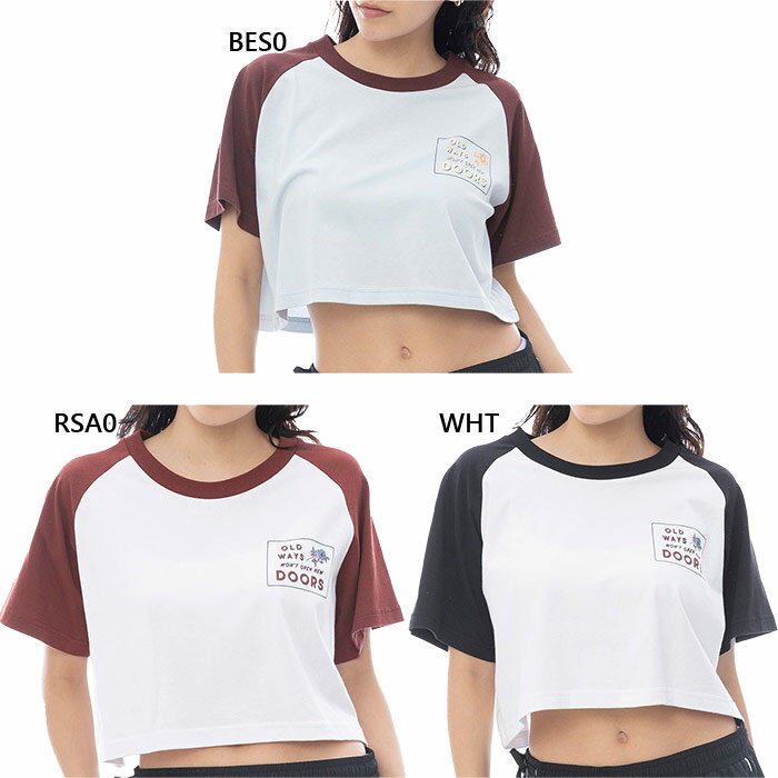 Rakuten - ルーカ レディース オールド ウェイズ クロップド OLD WAYS CROPPED SS TEE Tシャツ 半袖Tシャツ トップス カジュアルウェア ホワイト 白 ブラウン 茶色 送料無料 RVCA VA BF043212