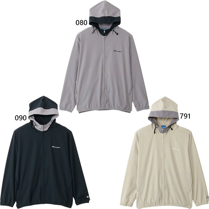 M L XL 080(チャコール) 090(ブラック) 791(グレージュ) おしゃれ オシャレ かっこいい メンズパーカー トレーニングウェア スポーツウェア 男性用 MEN Champion 最安値に挑戦！Champion　チャンピオンってどんなブランド？？チャンピオン（Champion）はアメリカ合衆国のスポーツ衣料メーカー。 1919年にサイモン・フェインブルームによって「Champion Athleticwear」としてニューヨーク州ロチェスターで設立された。 日本で行われた2006年バスケットボール世界選手権でもオフィシャルスポンサーを務めた。こちらの商品の素材、サイズ、機能など環境に配慮されたリサイクルポリエステル100％で、UVカット機能を備え、ストレッチ性に優れたミニリップストップ生地を使用したジップフーデッドジャケットです。袖口と裾は風の侵入を防ぐゴム仕様で、両サイドに切り替え部分を利用したポケット付き。左胸にChampion（チャンピオン）ロゴを刺繍しています。同素材を使用したロングパンツ（C3-DSD10）も展開しているので、セットアップでの着用もオススメです。※3L-5Lの大きなサイズ（C3-DSD10L）も展開しています■素材：ナイロン89%,ポリウレタン9%※当店では、システムで在庫調整を行っております。在庫更新のタイミングにより、在庫切れの為、稀にご用意できない場合がございます。ついで買いにオススメ！おすすめ送料無料アイテム