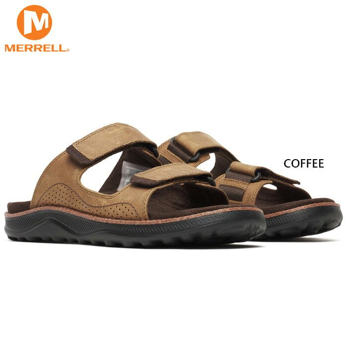 US7(25.0cm) US8(26.0cm) US9(27.0cm) US10(28.0cm) COFFEE(コーヒー) 靴 フットウェア メンズサンダル つっかけ おしゃれ オシャレ かっこいい 男性用 MEN MERRELL 最安値に挑戦！MERRELL　メレルってどんなブランド？？1970年代、ユタ州バーナルでMERRELLの創始者ランディ・メレルがオーダーメイドブーツの製作を始めました。幼い頃からアウトドアに親しんだ彼のブーツは全米で評判になり、1981年には「バックパッカー・マガジン」誌上で「北米で最も機能的で快適な靴」に選ばれたのです。この記事を目に留めた2人のアウトドアフリークがランディ・メレルを誘い、ブーツのための新会社MERRELLを設立。生産工程を改良し、「長時間履いても足が疲れない」という魅力をそのままに、次々とアウトドアシューズを展開しました。1998年には大人気の定番モデルとなる「ジャングルモック」を発表。これをきっかけにMERRELLはアウトドアスポーツの枠を超えて、山や街、全ての屋外へとフィールドを広げていきました。さらに2001年には「カメレオン」シリーズが発売され、5年後には世界累計1000万足を突破。その後も、トレッキングや野外フェスまで幅広いユーザーに愛される多様なラインを展開し、現在世界135カ国で販売され、その数は年間1600万足を超えています。 こちらの商品の素材、サイズ、機能など日常のさまざまなシーンにフィットする、シンプルで汎用性の高いスライドサンダル「COVE LEATHER SLIDE」。アッパーには上質なフルグレインレザーを採用し、リラックスした履き心地に程よい上品さをプラス。カジュアルになりすぎない洗練されたデザインで、街でのデイリーユースから旅先、アウトドアアクティビティ後のリラックスタイムまで幅広く活躍します。ストラップにはフック＆ループ（面ファスナー）クロージャーを採用し、足の形状や好みに合わせて簡単にフィット感を調整可能。スライドタイプならではの気軽な着脱と安定したフィット感を両立しています。さらに、クッション性に優れたEVAフォームフットベッドが足裏をやさしく支え、長時間の着用でも快適な履き心地を提供します。通気性に優れたメッシュライニングが足元の蒸れを軽減し、暑い季節でも快適さを保ちます。軽量で耐久性に優れたインジェクションブローンラバーアウトソールを組み合わせることで、安定した歩行をサポート。快適さとスタイルをバランスよく備えたCove LTR Slideは、夏のライフスタイルに自然に溶け込む一足です。【機能・マテリアル】上質なフルグレインレザーアッパー素早いフィット調整を可能なフック＆ループクロージャー通気性に優れたメッシュライニングリサイクル素材50％使用 EVAフォームフットベッドリサイクル素材50％使用 マイクロファイバーラップインソール軽量で耐久性に優れたインジェクションブローンラバーアウトソール※こちらの商品は、返品・交換不可となります。※当店では、システムで在庫調整を行っております。在庫更新のタイミングにより、在庫切れの為、稀にご用意できない場合がございます。ついで買いにオススメ！おすすめ送料無料アイテム