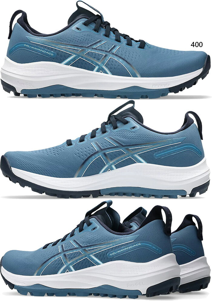 3E幅 アシックス メンズ ゲルカヤノ エース3 GEL-KAYANO ACE 3 WIDE ゴルフシューズ スパイクレス ワイド 幅広モデル ブルー 青 送料無料 asics 1111A267