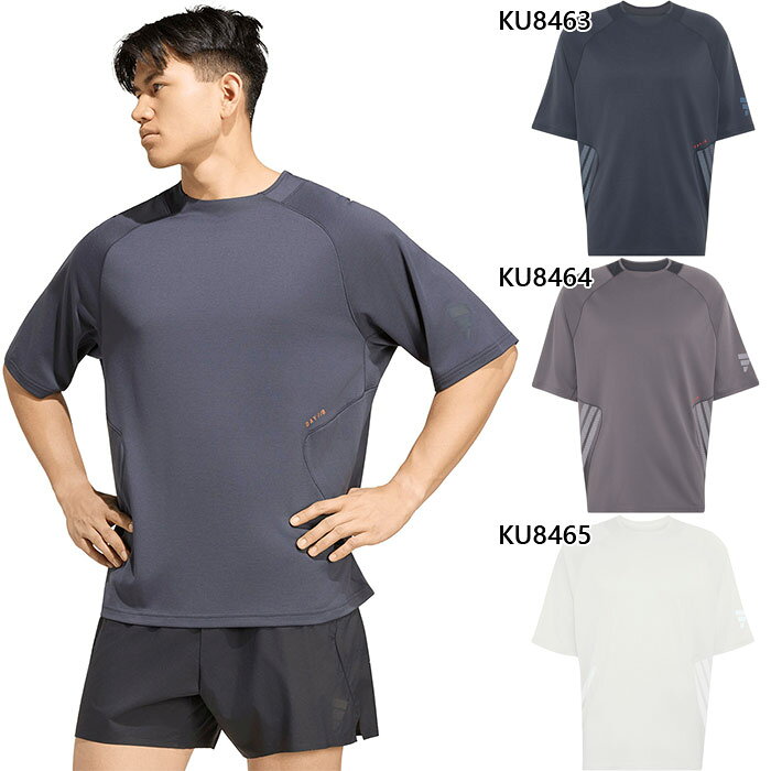 XS S M L XL 2XL KU8463(ナイトグレー) KU8465(オービットグレー) 大きいサイズ マラソンシャツ ランニングシャツ おしゃれ オシャレ かっこいい メンズ半袖シャツ メンズトップス 男性用 MEN adidas 最安値に挑戦！adidas　アディダスってどんなブランド？？アディダス (adidas) は、ドイツのスポーツ用品メーカーである。ドイツ・ニュルンベルク近郊のヘルツォーゲンアウラッハで、兄ルドルフ・弟アドルフのダスラー兄弟が、靴製造の会社「ダスラー兄弟商会」を設立。主にルドルフが販売、アドルフが生産を担当。兄弟との意見対立により「ダスラー兄弟商会」を解消。アドルフはアディダス社を設立。「アディダス」とはアドルフの愛称「アディ」と「ダスラー」をつなげたもの。なお兄ルドルフはRUDA社を設立。これが翌年、プーマ社となる。 多くのスポーツでトップアスリートを支え続けているブランドです。 こちらの商品の素材、サイズ、機能などアディダスのランニング Tシャツ 半袖は、動きの自由度を重視する人のためにデザインされたアイテム。毎日の快適な着心地とパフォーマンスを兼ね備え、くつろいだ雰囲気を演出。ダブルニット構造で丈夫でソフトな肌触り。オーバーサイズシルエットで動きやすく、集中して走りたいランナーに最適。クルーネックがクラシックな雰囲気を演出し、トレーニングやレジャーにもマルチに活躍。軽量構造のこのTシャツは、シンプルかつスタイリッシュに決めたいときにぴったり。スポーツでもストリートでも活躍する実用的な一枚。お気に入りのアイテムと重ね着したり、一枚で着たり、ランニングやカジュアルな一日を自分らしく楽しめる。■仕様：オーバーサイズフィット、クルーネック、ダブルニット構造■素材：ポリエステル100%■実寸サイズ(cm)：J/XSJ/SJ/MJ/LJ/XLJ/2XLJ/3XL胸囲109cm112cm117cm119cm124cm130cm137cmうしろ着丈68cm69cm70cm70cm71cm73cm74cmラグラン袖丈44cm45cm46cm46cm47cm49cm51cmアディダス メンズ ウェア サイズ表 サイズ 2XS XS S M L O XO 2XO 3XO 4XO 5XO 参考サイズ 2XS XS S M L XL 2XL 3XL 4XL 5XL 6XL 身長 152-158 157-163 162-168 167-173 172-178 177-183 182-188 187-193 192-198 197-203 202-208 胸囲 77-83 81-87 85-91 89-95 93-99 97-103 101-107 105-111 109-115 113-119 117-123 胴囲 63-69 67-73 71-77 75-81 79-85 83-89 87-93 91-97 95-101 99-105 103-109 ※当店では、システムで在庫調整を行っております。在庫更新のタイミングにより、在庫切れの為、稀にご用意できない場合がございます。ついで買いにオススメ！おすすめ送料無料アイテム