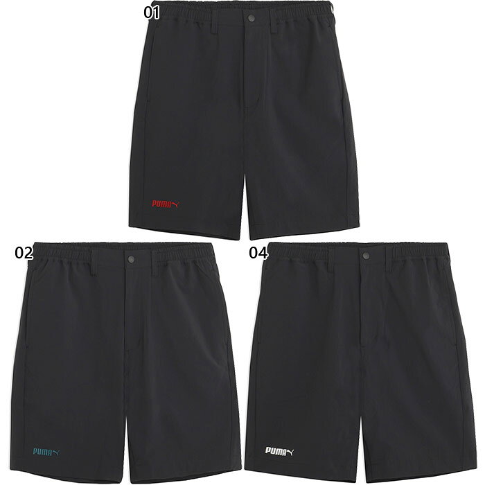 プーマゴルフ メンズ ゴルフ クラブハウス PUMA x CLUBHAUS ショーツ ゴルフウェア ボトムス ショートパンツ ブラック 黒 送料無料 Puma Golf 697345
