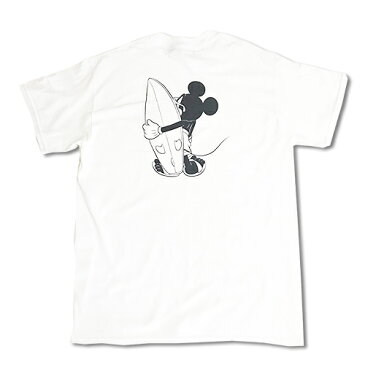 Chillax×Disney Mickey（ディズニー）サーファー　ミッキーマウス バックプリント Tシャツ