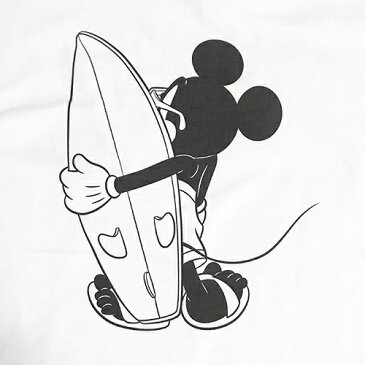 Chillax×Disney Mickey（ディズニー）サーファー　ミッキーマウス バックプリント Tシャツ