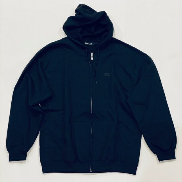 【売れ筋オススメ】【ユニセックス対応】RHC　Ron　Herman (ロンハーマン): チラックスChillax　AW　Boxlogo　Zipp　Hoody(ジップアップパーカー) ブラック