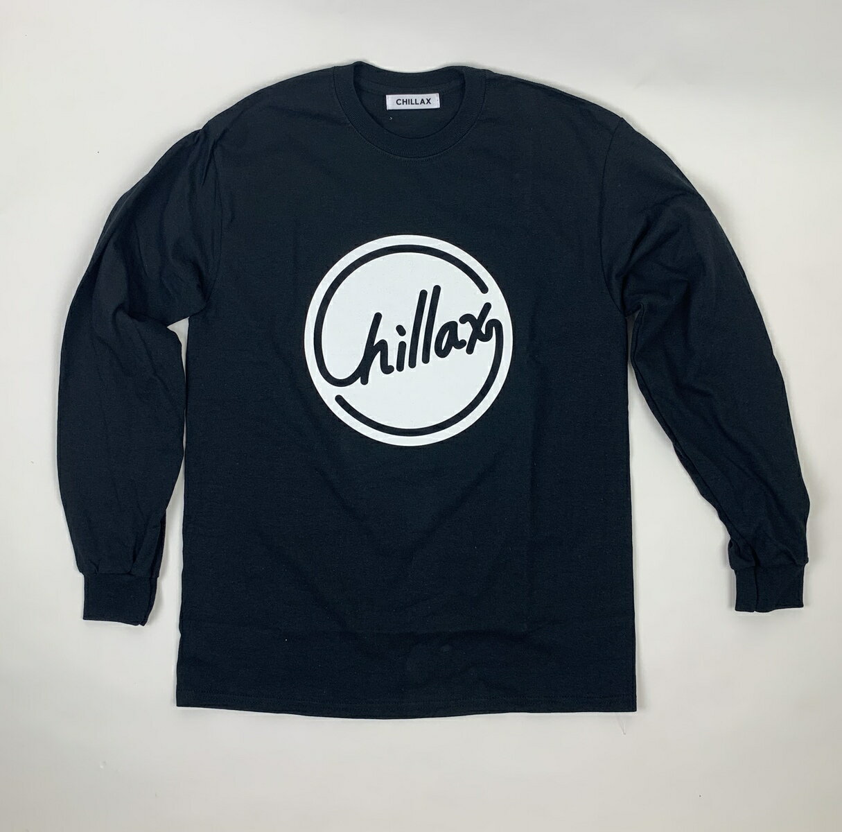 【商品オススメ】RHC Ron Herman ロンハーマン:Chillax チラックスサークルロゴ L/S Tee（ブラック／ホワイト）　【ユニセックス対応】【長袖Tシャツ】【ロングスリーブ】