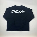 Ron Herman ルームウェア 【新商品オススメ】Ron Herman （ロンハーマン）:Chillax BRUSHロゴ L/S Tシャツ（ブラック）【ユニセックス対応】【ワイドボディ】【ロングスリーブTシャツ】