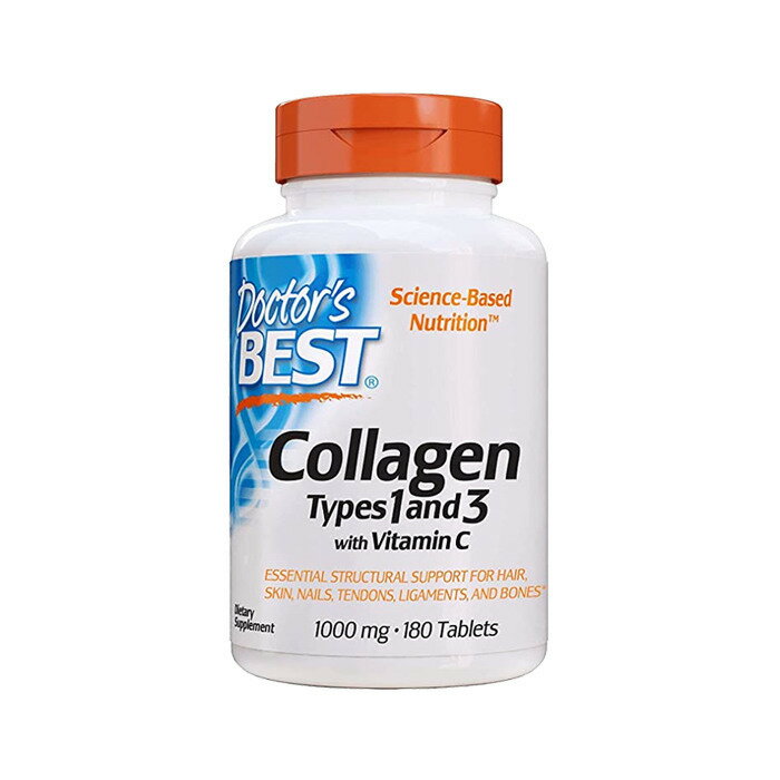 コラーゲン タイプ1＆3 180粒 ドクターズベスト びたみん ビタミン サプリ サプリメント【Doctor's Best Collagen Types 1 & 3 with Vitamin C, 180 tablets】