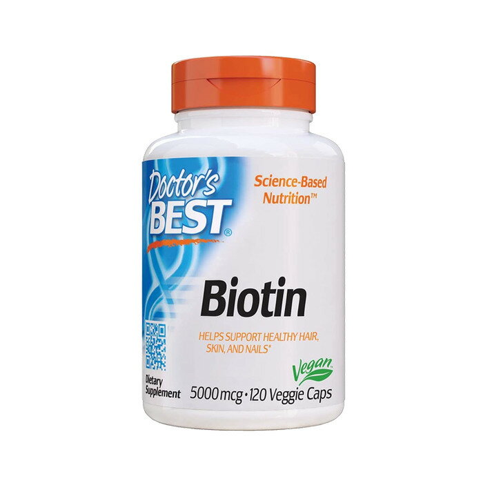 ビオチン 5000mcg 120粒 ドクターズベスト 美容 ヘアケア スキンケア ネイルケア サプリメント 健康 サプリ ビタミン ビオチン ビタミンB群 Doctor's Best Biotin 5000mcg, 120 Veggie Caps