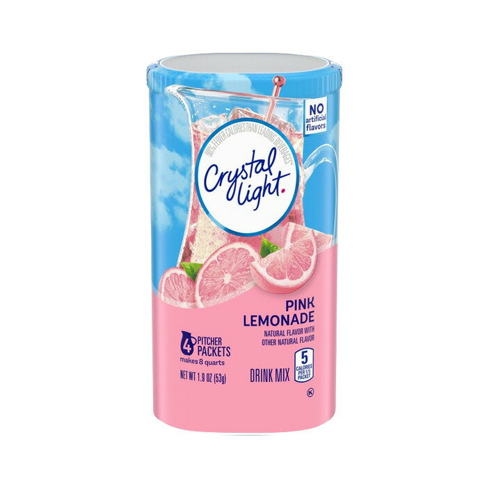 クリスタルライト ピンク レモネード ドリンク ミックス 8クォート 1.9オンス キャニスター 4パック 【Crystal Light Pink Lemonade Drink Mix (8-Quart), 1.9-Ounce Canisters (Pack of 4)】