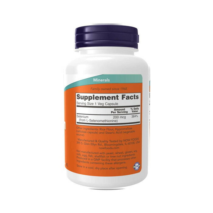 セレニウム（セレン） 200mcg 180粒 ベジタブル　カプセル NOW Foods　ミネラル 健...