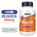 ナイアシン 500mg 100粒 カプセル ナウフーズ びたみんB サプリ サプリメン 必須ビタミン つかれ エネルギー 活力 元気 メンタルケア【Now Foods　Niacin】