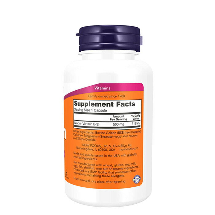 【お得な2個セット】ナイアシン 500mg 100粒 カプセル ナウフーズ びたみんB サプ...