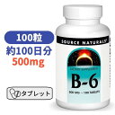 ビタミンB-6 タイムリリース 500mg 100粒 タブレット ソースナチュラルズ【Source Naturals B-6 500mg 100 tablets】