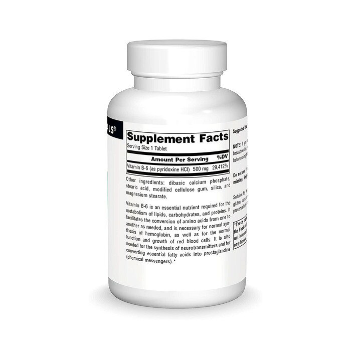 ビタミンB-6 タイムリリース 500mg 100粒 タブレット ソースナチュラルズ【Source ...