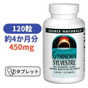 ソースナチュラルズ ギムネマシルベスタ ギムネマ酸25％ 450mg 120粒 美容サプリ ギムネマエキス配合　お得サイズ【Source Naturals Gymnema Sylvestre 450mg 120tablet】