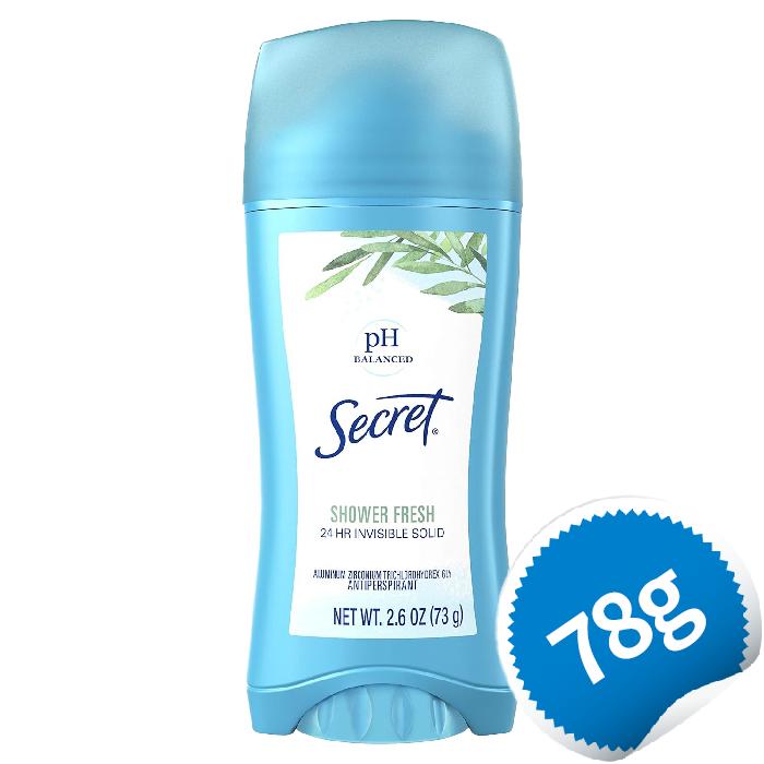 シークレット シャワーフレッシュ 73g インビジブルソリッド デオドラント ボディケア デオドラント 制汗剤 わきが ワキガ わき汗 脇汗 におい 汗 爽やか 消臭 【Secret Invisible Solid Deodorant Shower Fresh 2.6 oz】