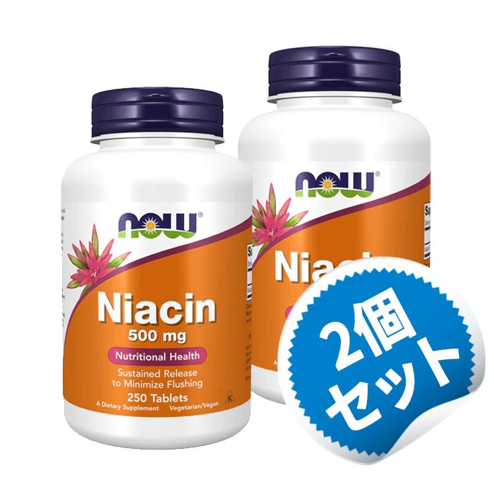 商品情報名称ナイアシン内容量250タブレット×2個飲み方食事と一緒に毎日1錠を服用してください。医師の監督下で服用されることが推奨されています。ナイアシンサプリメントは、一時的に紅潮やかゆみを引き起こすことがありますが自然な現象です。開封後は涼しく乾燥した場所に保管してください。注意事項この商品は、大人向けです。妊娠中/授乳中の方の使用は意図されていません。薬（特にNSAIDを含む抗凝固薬）を服用している方、病状（特に心血管疾患、肝臓の問題、炎症性腸疾患、糖尿病、痛風、片頭痛）が ある方は、この商品使用前に医師にご相談ください。お子様の手の届かないところに置いてください。湿気の無い涼しい場所に保管ください。 保存方法高温多湿を避けて保管してください。賞味期限パッケージに記載広告文責Red Bottle,　+1-213-748-5118メーカー名NOW FOODS　TEL：888-669-3663区分海外製／健康食品輸入者輸入者は購入者となります。【お得な2個セット】ナイアシン 500mg 250タブレット ナウフーズ びたみんB サプリ サプリメン 必須ビタミンお酒好き メンタルケア【Now Foods　Niacin 250 Tabs 500 mg】 ナイアシンは、必須ビタミン群 この製品は、タイムリリースタイプです。ナイアシンは、フラッシング(一時的な紅潮やかゆみ)を引き起こすことがありますが、タイムリリースタイプによりそれを軽減することが可能です。 2