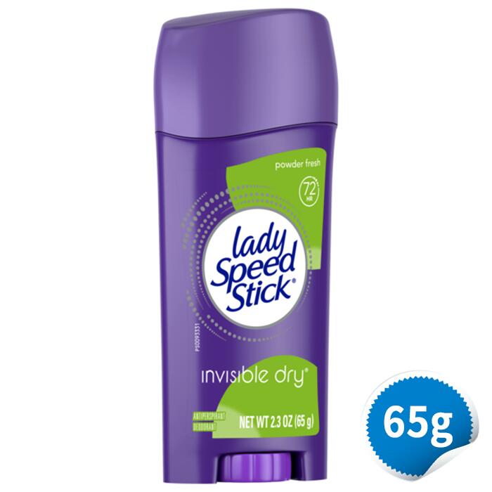 インビジブルドライ デオドラント パウダーフレッシュ 65g アメリカ製 夏 女性用【Lady Speed Stick Invisible Dry Antiperspirant Deodorant Powder Fresh 2.3 oz】