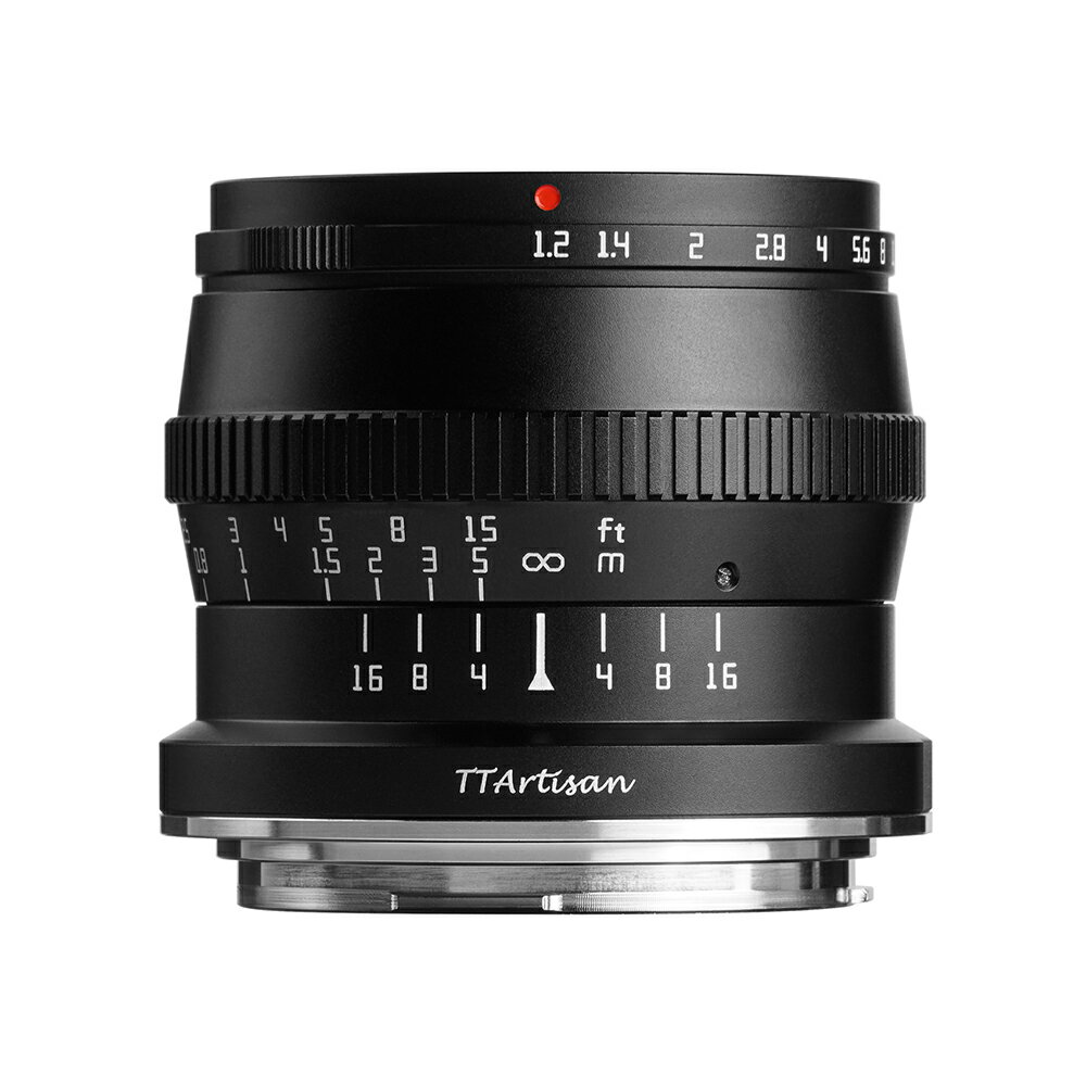 【正規品】TTArtisan 50mm F1.2 APS-C 大口径 単焦点レンズ マニュアルフォーカス キャノンRFマウント対応 Canon EOSR RP R5 R6 R7 R10カメラに適用 ブラック