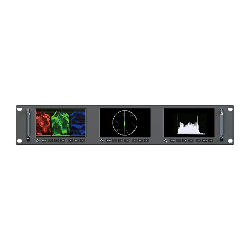 LILLIPUT RM-503S 2RU Rack Mount モニター 3×5″ 1920×1080解像度 450cd/m² HDMI&3G-SDI入出力 HDR 3D-LUT 3つ画面 4K 放送/監督用モニター