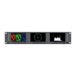 LILLIPUT RM-503S 2RU Rack Mount モニター 3×5″ 1920×1080解像度 450cd/m² HDMI&3G-SDI入出力 HDR 3D-LUT 3つ画面 4K 放送/監督用モニター