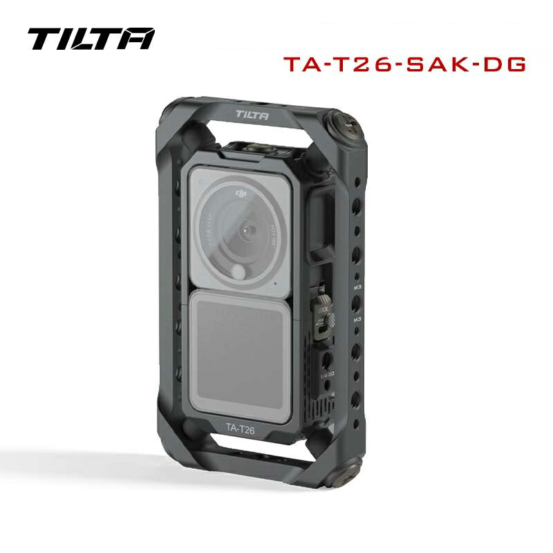 商品仕様モデル：TA-T26-SAK-DG 商品名称：Shock Absorbing Frame Camera Cage Kit for DJI Osmo Action 2 カラー：グレー 主要材質：アルミニウム合金、ステンレス鋼 ご注意：デュアルケージには、シングルカメラケージの外部Type-C電源入力機能は含まれていません。保護アーマーDJI Osmo Action 2 カメラ本体の摩耗を防止します。衝撃吸収フレームはマイクロジッターを低減し、高速または起伏の多い地形からの振動を吸収します。デュアルスクリーンコンボ拡大されたトッププレートでフルサポートします。水平・垂直撮影調整が簡単な多機能ベースプレートを介して横縦を自由に切り替えます。軽量 &amp; 耐久性軽量化設計でアルミニウムとステンレス鋼構造を利用し、優れた耐久性と放熱性を実現します。パッケージ内容TA-T26-SAK-DG: 1.Shock Absorbing Frame for DJI Osmo Action 2 - DJI Gray(TA-T26-SAF-DG)*1 2.Dual Camera Cage for DJI Osmo Action 2 - DJI Gray(TA-T26-DCC-DG)*1注意事項・当店でご購入された商品は、原則として、「個人輸入」としての取り扱いになり、中国の福建省からお客様のもとへ直送されます。・通関時に関税・輸入消費税が課税される可能性がありますが、当店の負担となります、ご安心ください。・個人輸入される商品は、全てご注文者自身の「個人使用・個人消費」が前提となりますので、ご注文された商品を第三者へ譲渡・転売することは法律で禁止されております。・一部商品は国内の提携先倉庫から配送されます。・国内配送の商品は国内でのお買い物と同じく消費税が発生いたします。関税はかかりません。＊色がある場合、モニターの発色の具合によって実際のものと色が異なる場合がある。関連商品はこちらTILTA DJI action2用カメラケージ Singl...10,500円TILTA DJI action2用カメラケージ Dual ...13,999円TILTA DJI action2用カメラケージ Shock...8,250円