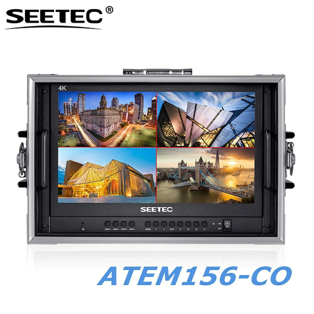SEETEC ATEM156-CO 15.6インチ 監視モニター 4*4K HDMI入力出力 250cd/m² 1920×1080解像度 ビデオ撮影モニター