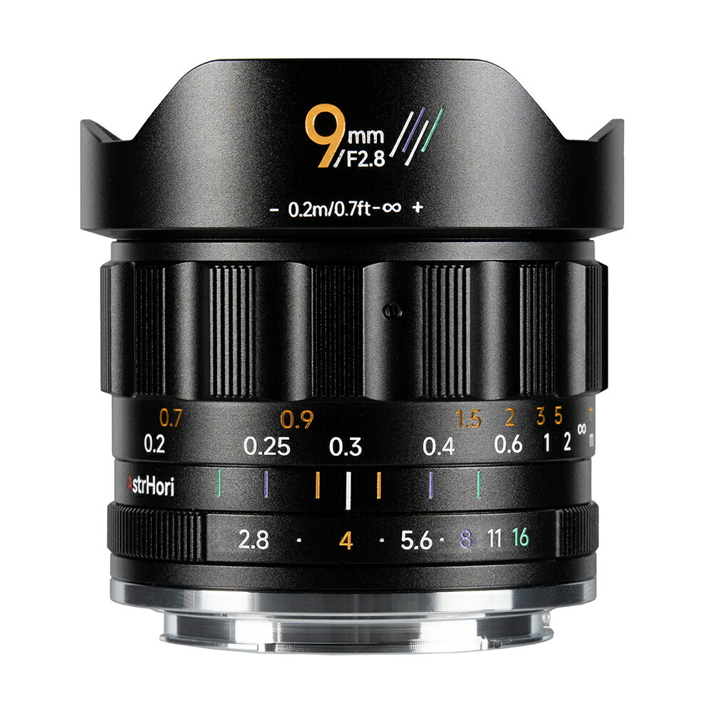 AstrHori 9mm F2.8 APS-C 超広角レンズ マニュアルフォーカス 111.4°画角 0.2m最短撮影距離 レトロな外観設計 ソニー E 富士フイルム X キヤノン RF ニコン Z M43マウント対応 単焦点レンズ