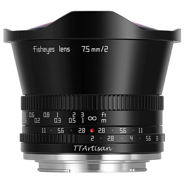 TTArtisan 7.5mm f2.0 魚眼レンズ APS-C カメラ用交換レンズ マニュアルフォーカス SONY E 富士X Canon..