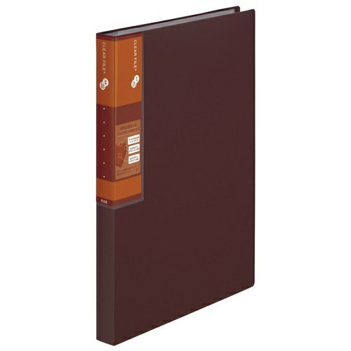 プラス ファイル スーパーエコノミー クリアファイル + A4 40ポケット ブラウン 75-834