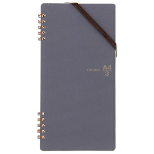 プラス ノート メモ帳 方眼 5mm カ.クリエ ツインリング A4×1/3 RT-650GC くろ 77-911