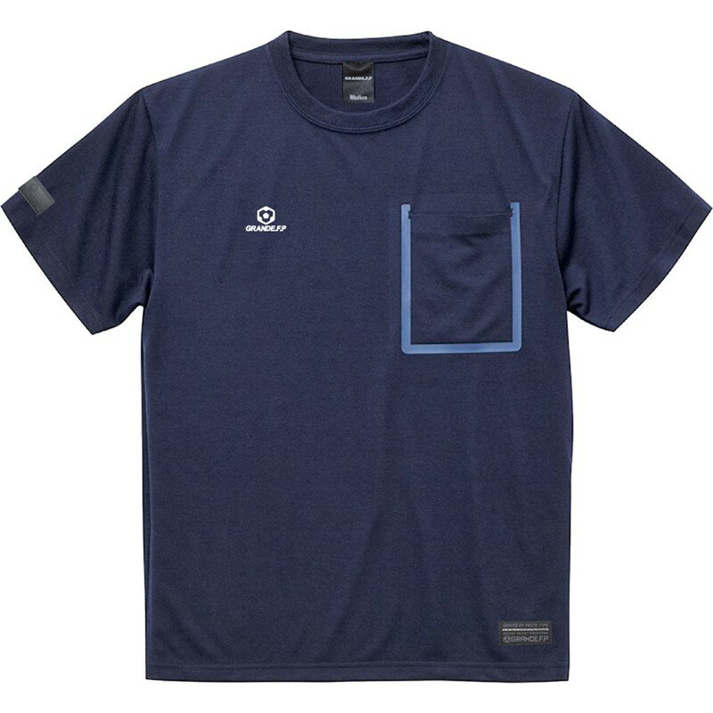 grande(グランデ)ヘキサゴンロゴシームテープポケットTシャフットサル 半袖Tシャツ(gfph23004-8701)