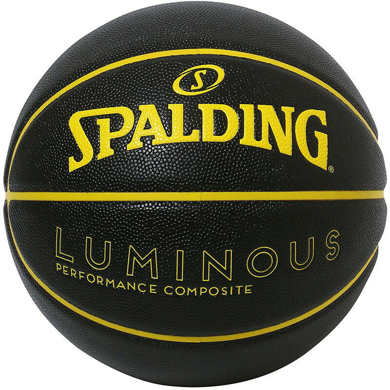 spalding(スポルディング)ルミナス コンポジット ブラック/イエローバスケット競技ボール7号(77849j)