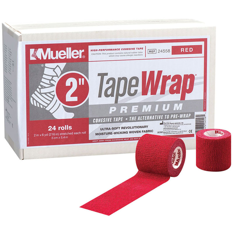 【ロット販売：入り数24】MUELLER(ミューラー)テ-プラッププレミアム50mm レッドボディーケア テーピン..